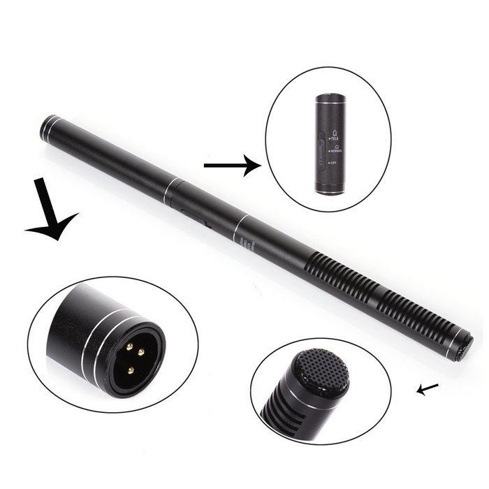 Professional Long 14.37" Camera Camcorder Shotgun Microphone Uni-Directional System Interview Condenser Mic AAA...