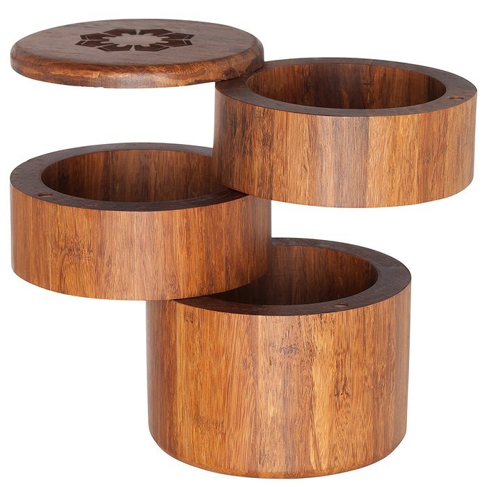 Totally Bamboo Small Salt Box, Bamboo Container With Magnetic Lid For Secure Storage N7