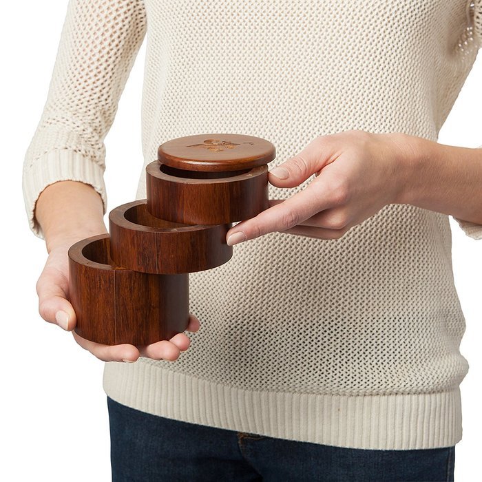 Totally Bamboo Small Salt Box, Bamboo Container With Magnetic Lid For Secure Storage N10