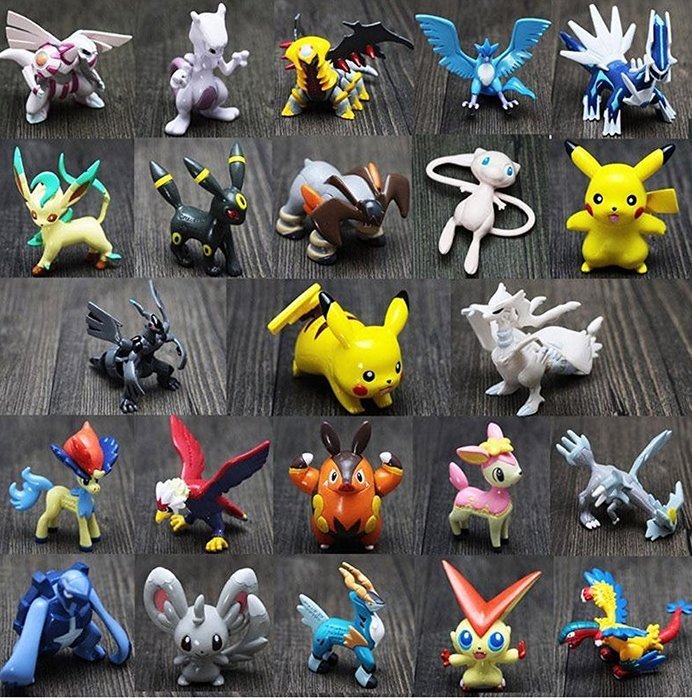 12 Random & Unique Big 3 to 5cm Pok&eacute;mon Anime Action Figure Cake Toppers with Bonus HiperSpeed Pok&eacute;mon Go Guide N2