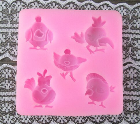 3D Mini Peony Fondant Mold Silicone Cake Chocolate Moulds,Chicken