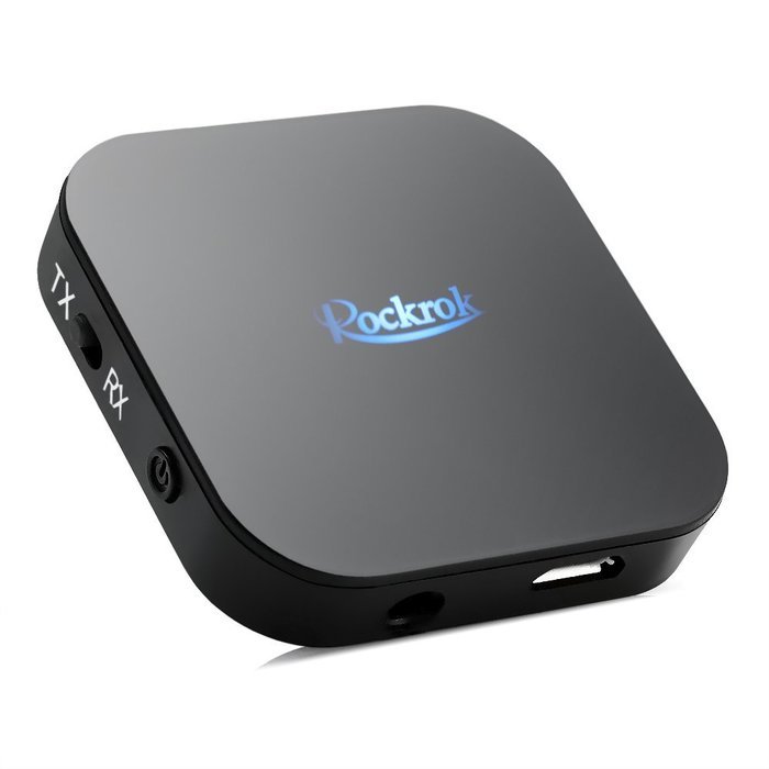 Bluetooth 4.1 Transmitter and Receiver, Rockrok Portable Wireless Adapter/Kit with 3.5mm Stereo Output for Headphone... N2