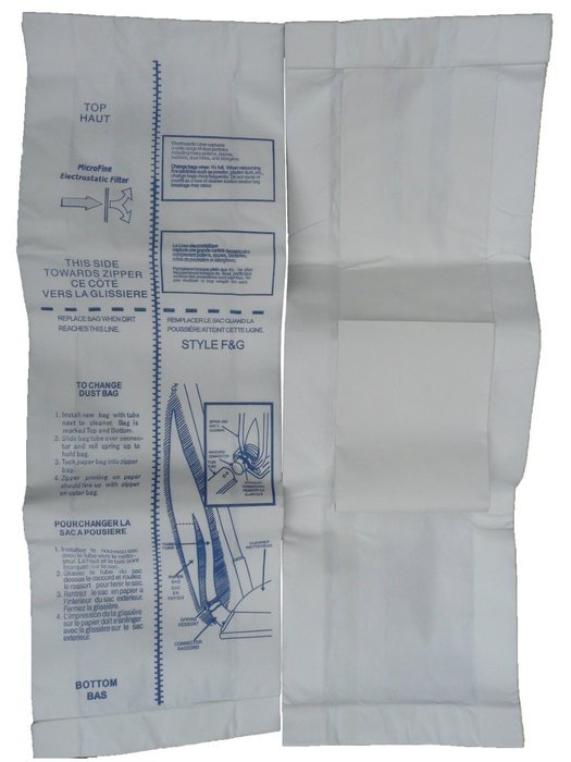 3 Eureka Allergy Micro Lined Vacuum F&G Bag Sanitaire Kenmore 5062, Uprights, White Westinghouse, Koblenz, Singer...