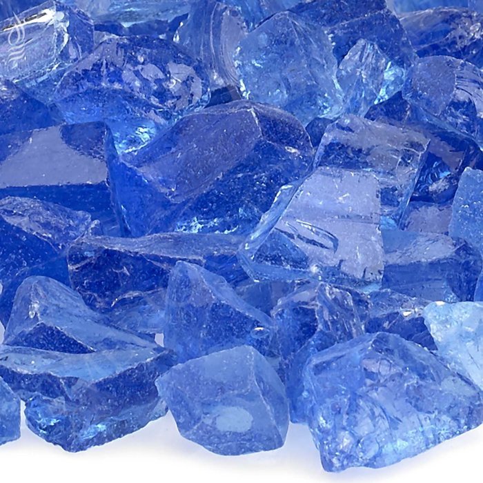 American Fireglass 9 to 12mm Fire Pit and Outdoor Fireplace Glass, Small, 10-Pound, Dark Blue N10