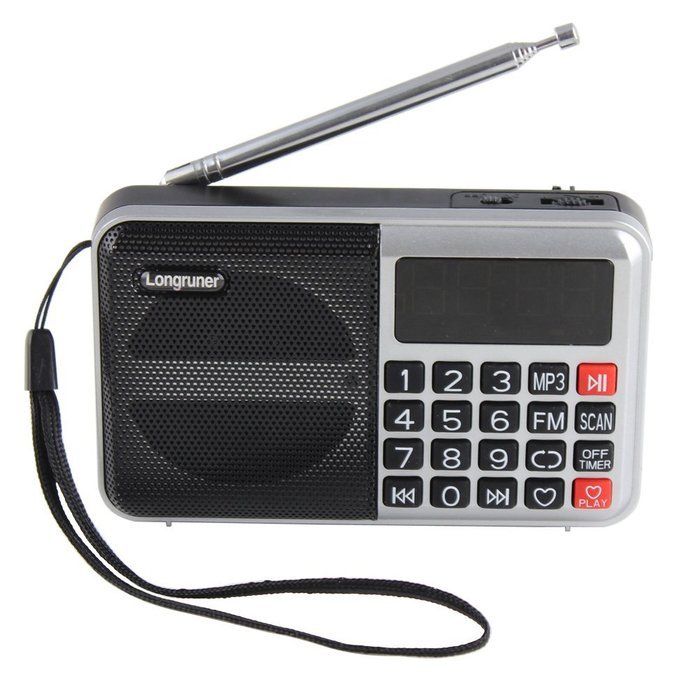 Longruner Mini Fm Radio Support Micro Sd Card and USB Driver(silver)