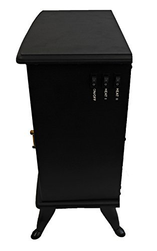 Portable 120V Electric Fireplace Stove 750/1500W Heater w/ Real Log Flame Effect