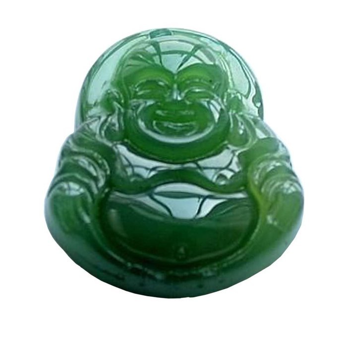Chinese Culture /Green Jade / Lucky God Green Rune Carving Pendant (Set4) N3