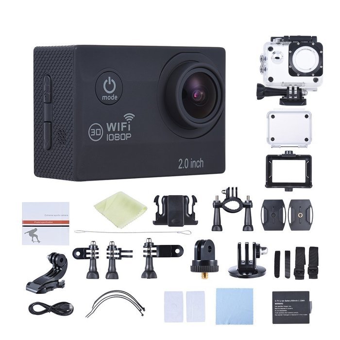 Andoer Action Camera 1080P FHD 30fps 14MP Novatek NTK96655 Waterproof 30m WiFi 2.0" LCD 170 Degree Wide Angle...
