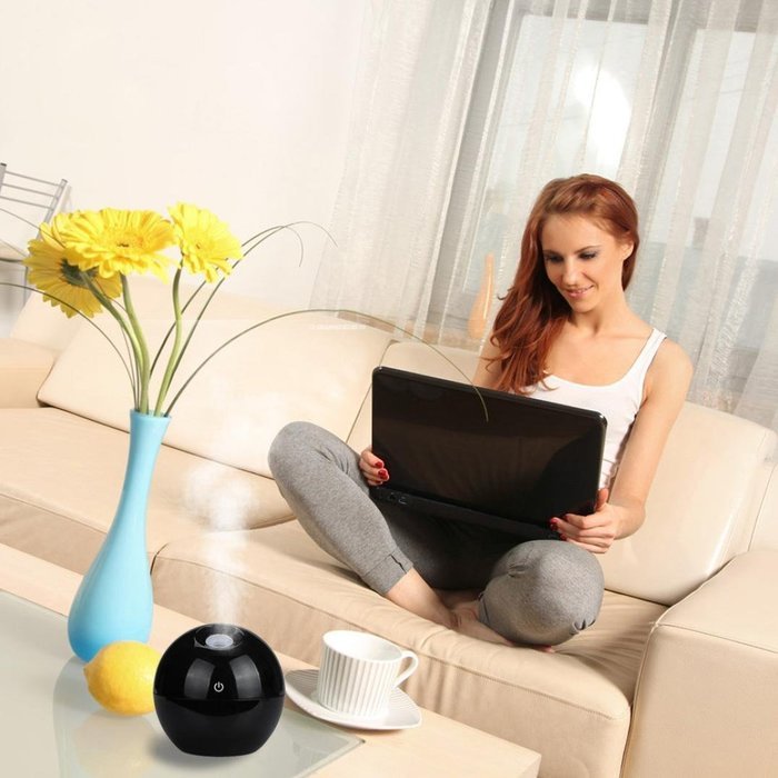 Humidifier,Susenstone LED Touch Aroma Ultrasonic Humidifier, USB Essential ,Oil Diffuser Air Purifier (white) N7