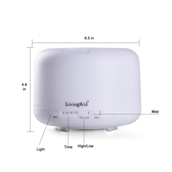 Essential Oil Diffuser - 500ml Premium Cool Mist Aroma Humidifier with 7 Color Changing LED Lamps,Waterless Auto... N6