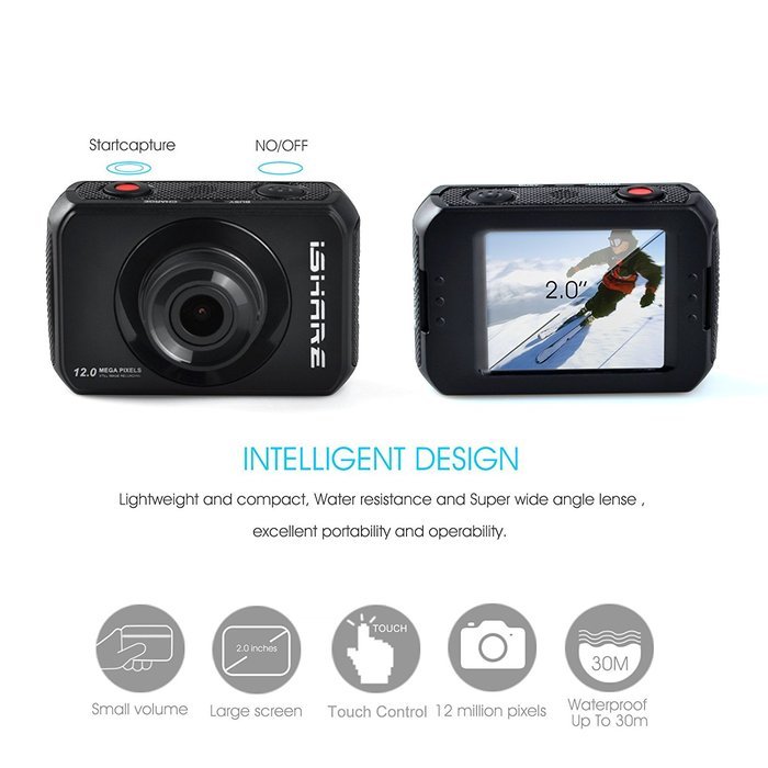 Sumsonic S200 2.0" Touch Screen Sports Action Video Camera Full HD 1080P 140 Wide Angle Diving Camcorder With... N13