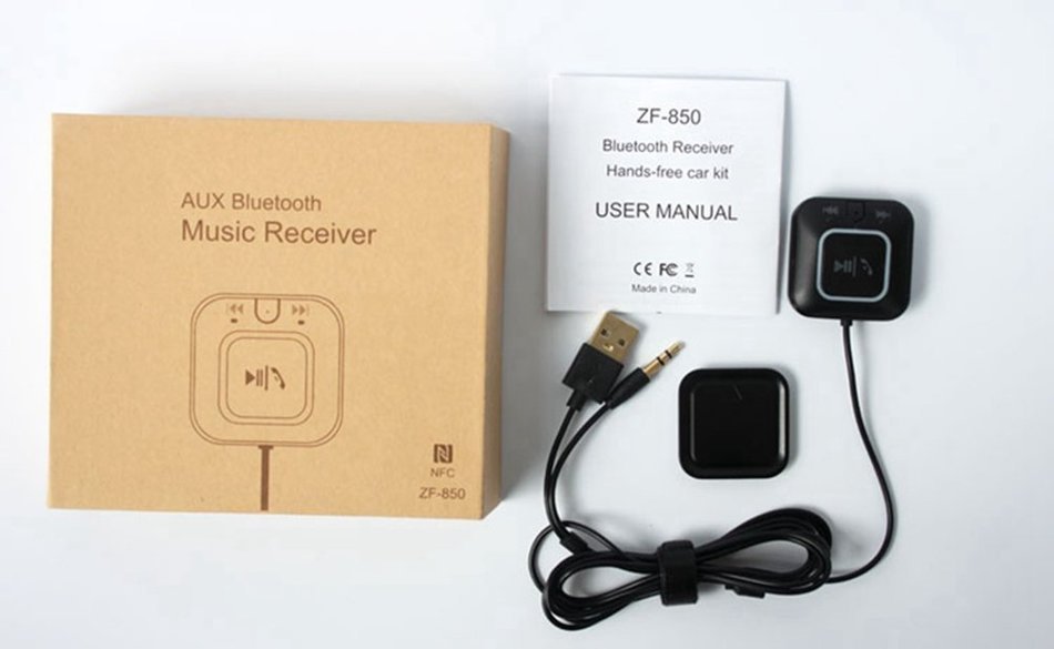 Ollivan Bluetooth 4.0 Receiver Car Kits Portable Wireless Audio Adapter with 3.5mm Aux Jack(NFC-Enabled) for All... N3