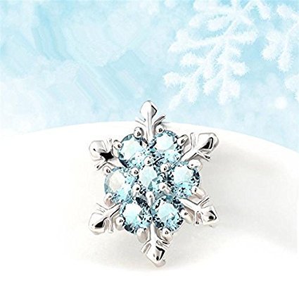 Hot Women Silver Blue Crystal Snowflake Flower Charm Pendant Necklace Jewelry N4