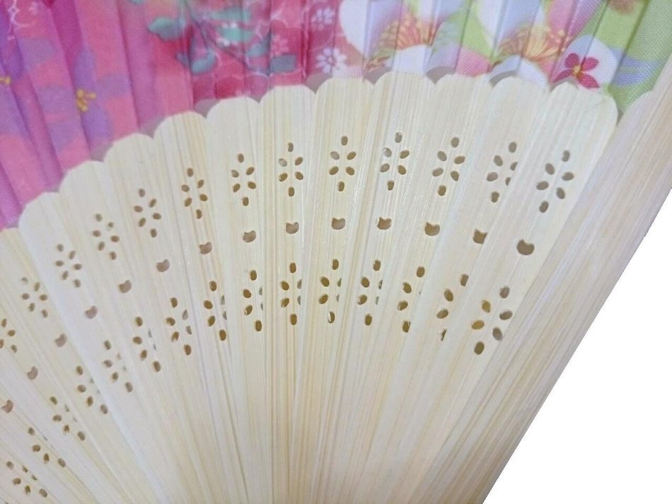 Folding Fan (21cm) Cherr blossom Pattern, Pink N3