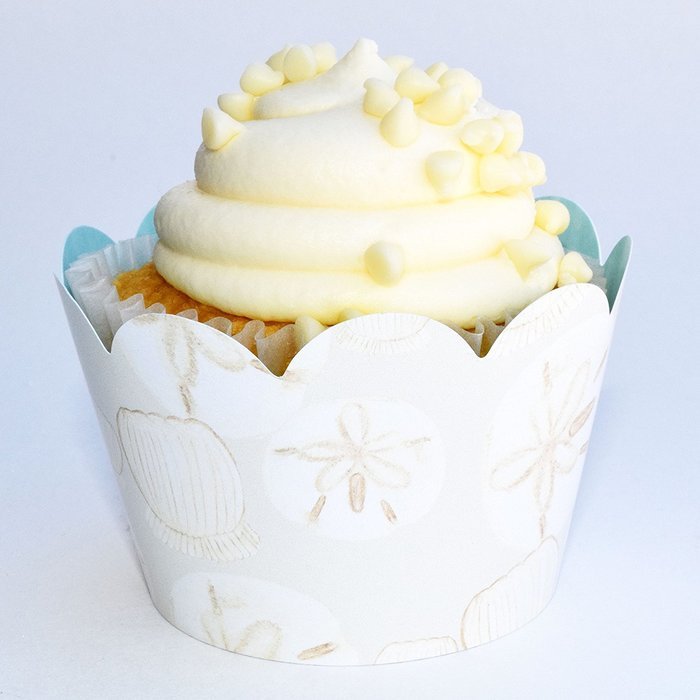 Under the Sea Mermaid Cupcake Wrappers Aqua Blue, Beach Shells, Confetti Couture Party Supplies, 36 N2