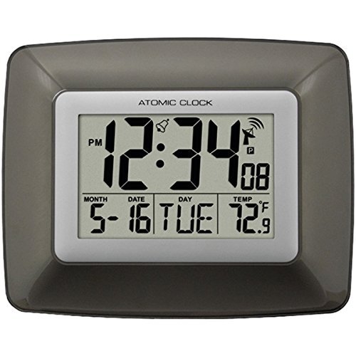 LA CROSSE TECHNOLOGY WS-8008U Atomic Digital Wall Clock with Indoor Temperature