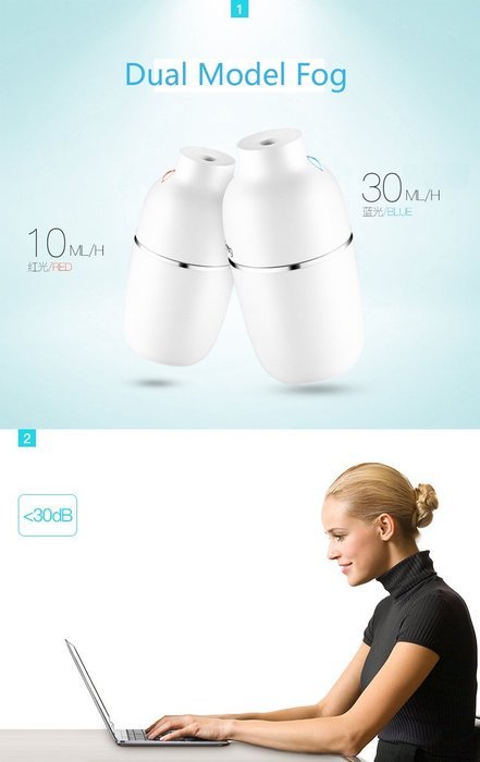 2016 New Arrival Protable Mini USB Powered (Ceramic water honey) Ultrasonic Humidifier for Office, Home,Bedroom... N7