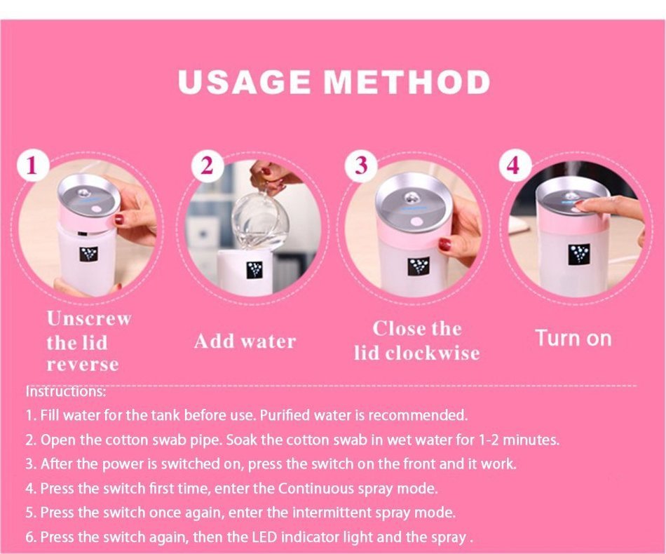 Ultrasonic Cool Mist Humidifier (Multi Use for Car Travel Office Desk Desktop Small Bedroom) USB Portable Mini... N14