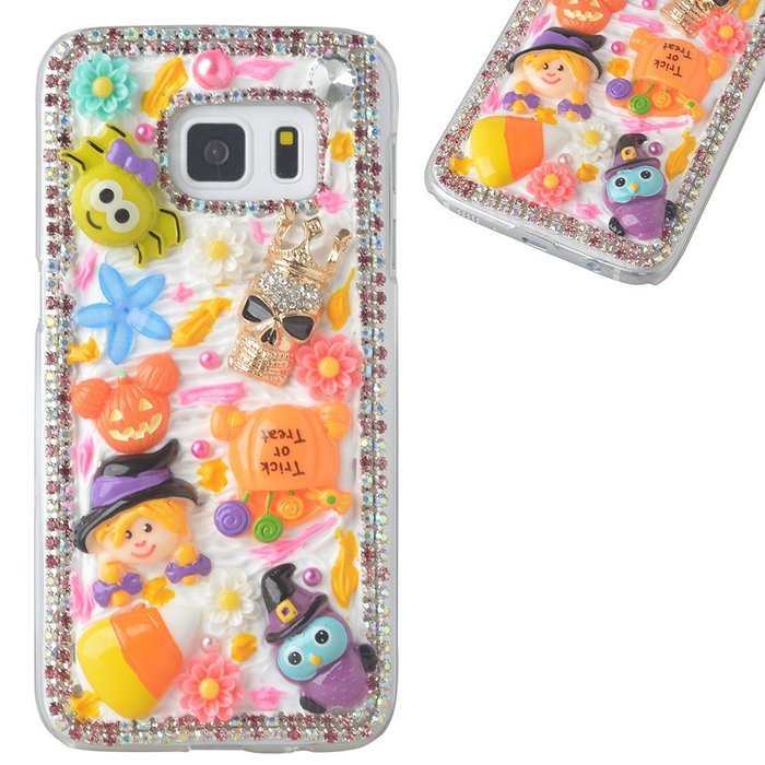 Spritech(TM) 3D Handmade Crystal Phone Case for Samsung Galaxy S7 Active,Helloween Style Monster Pumpkin Design... N2