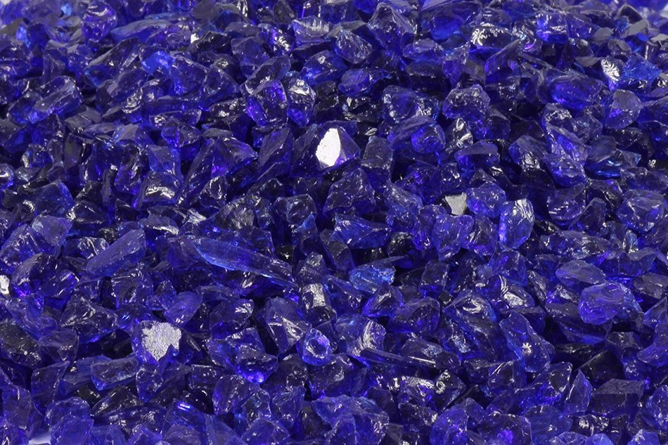 American Fireglass 9 to 12mm Fire Pit and Outdoor Fireplace Glass, Small, 10-Pound, Dark Blue N12