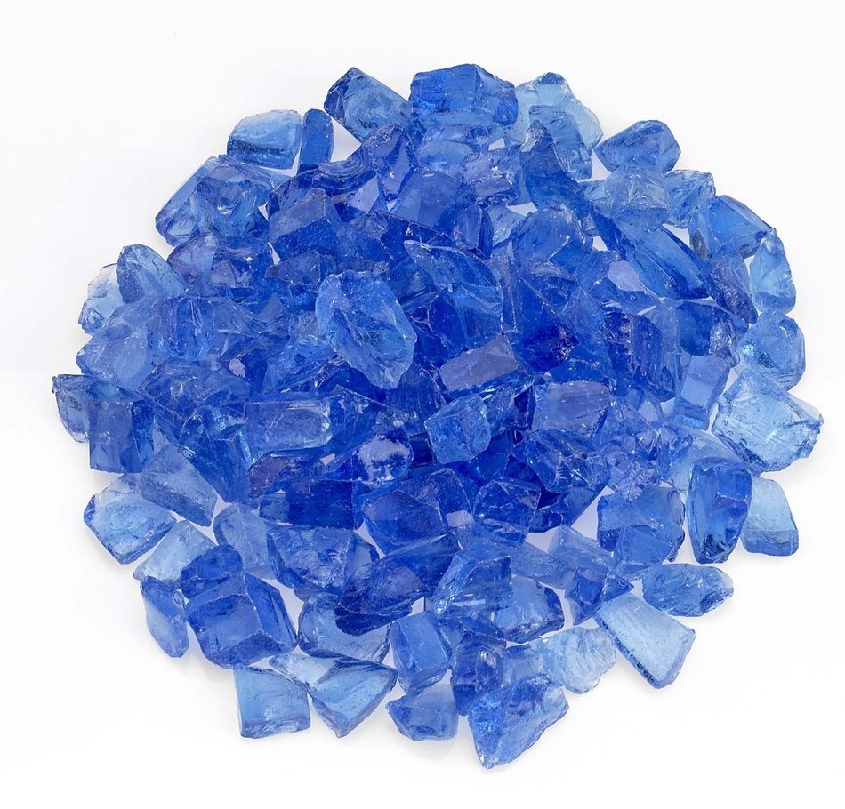 American Fireglass 9 to 12mm Fire Pit and Outdoor Fireplace Glass, Small, 10-Pound, Dark Blue N14