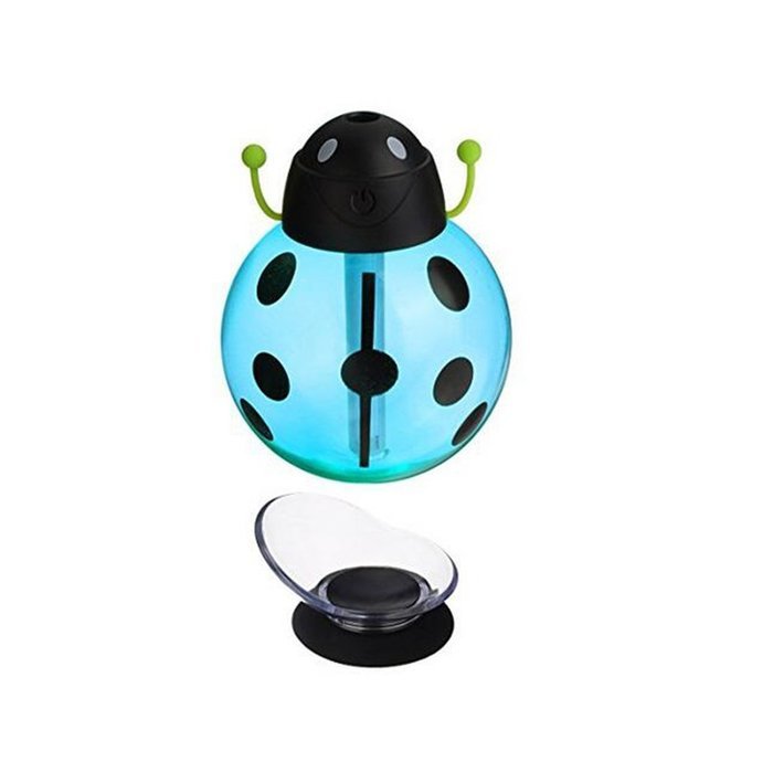 IPUIS 260ML Beetle Mini USB Humidifier Purifier with LED Light 360 Degree Rotation for Office Home School Travel... N14