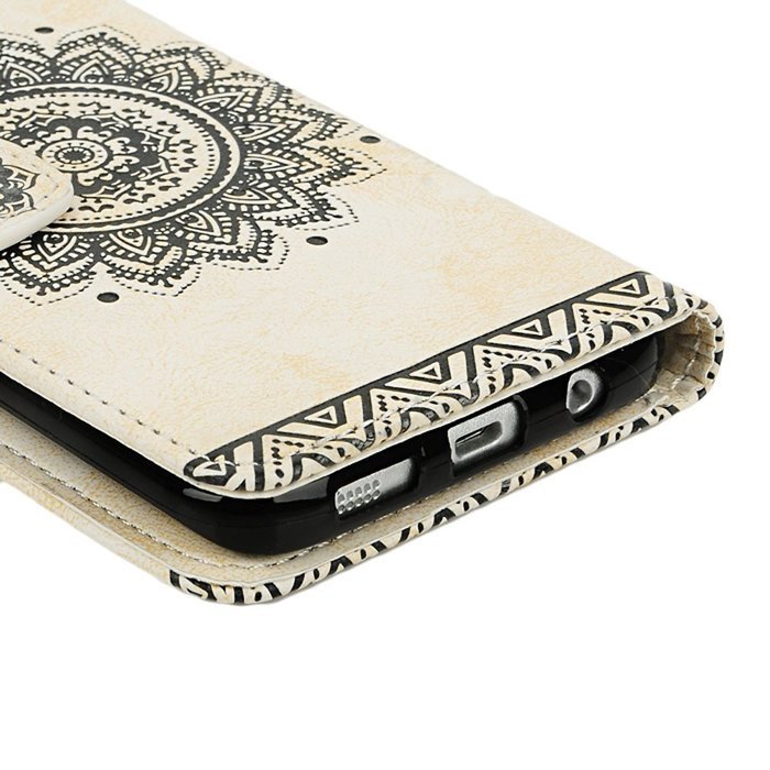 S7 Edge Case,Samsung Galaxy S7 Edge Case - Badalink 3D Embossed Flower Wallet Magnetic Flip Cover PU Leather Kickstand... N4
