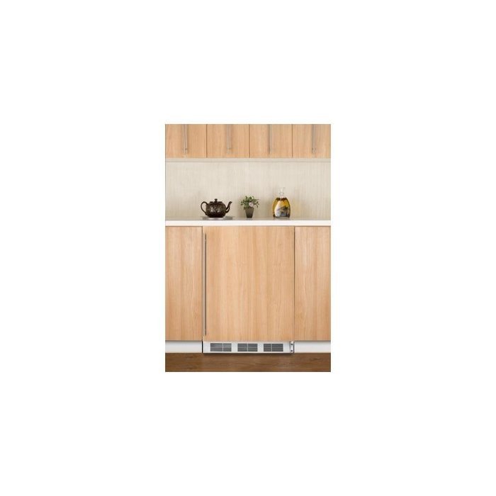 Summit AL650BIIF: ADA compliant built-in undercounter refrigerator-freezer with white exterior and integrated