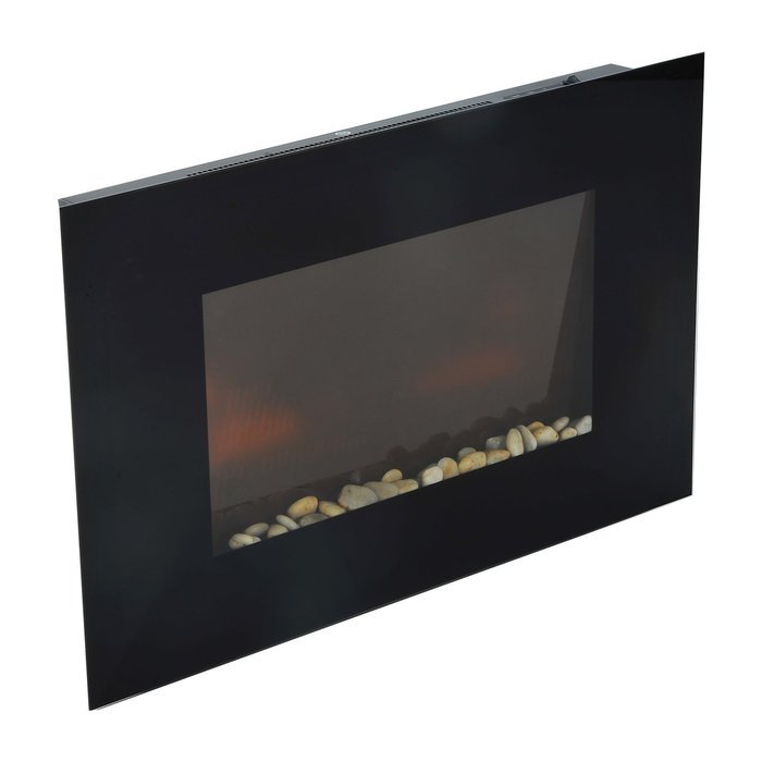 HomCom 36&rdquo; 1500W Wall Mounted Electric Fireplace w/Remote - Black N7