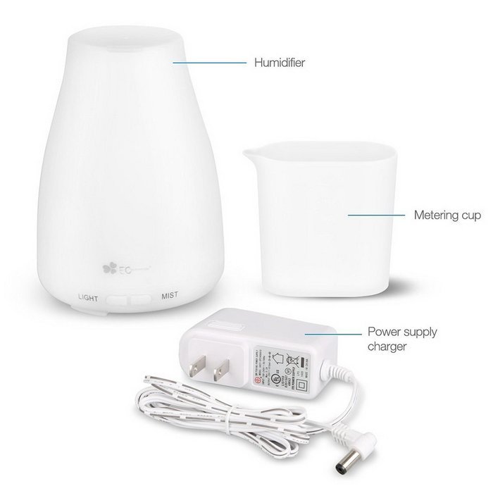 Kissemoji 100ml Room Ultrasonic LED Aroma Air Humidifier Diffuser Purifier Atomizer Mist N7