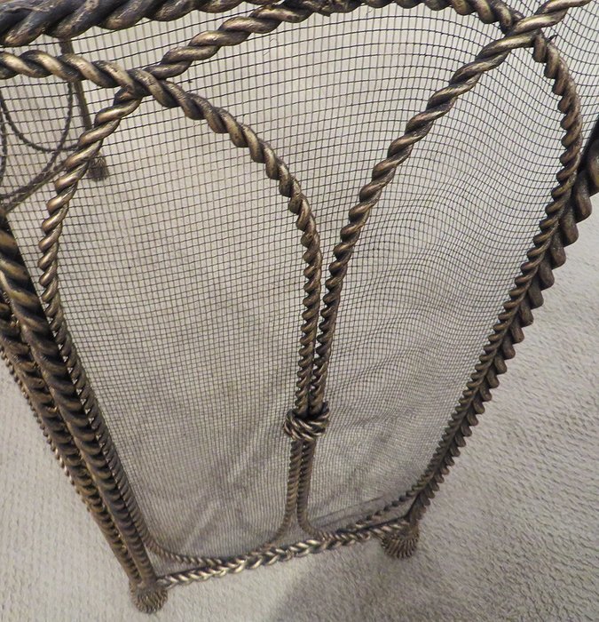Iron Rope Entwined Firescreen | Tassel Twisted Metal Fireplace Screen N5