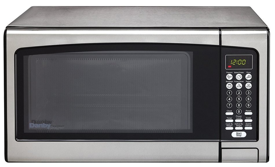 Danby Designer 0.7 cu.ft. Countertop Microwave, Black/Stainless Steel