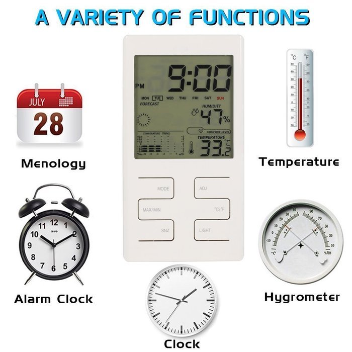 Indoor Humidity Temperature Monitor,E-Venis Hygrometer Digital Thermometer with LCD Display[Data Updated in Real... N7