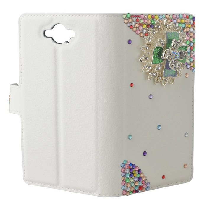 LG Escape 3 Case, LG Phoenix 2 Case, LG K8 Case White PU Leather Folio Flip Phone Case,Yaheeda 3D Handcraft White... N16