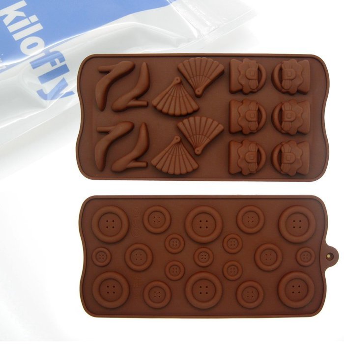 kilofly Silicone Chocolate Mold Tray Pack [Set of 2], Fashion Collection N2