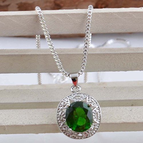 Jewelry Fashion 925 silver Emerald Pendant gift for women N-422 N3