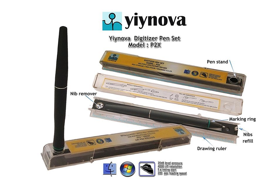Yiynova P2X(V3) Premium Tablet Pen w/kit for YiyNova U series tablets