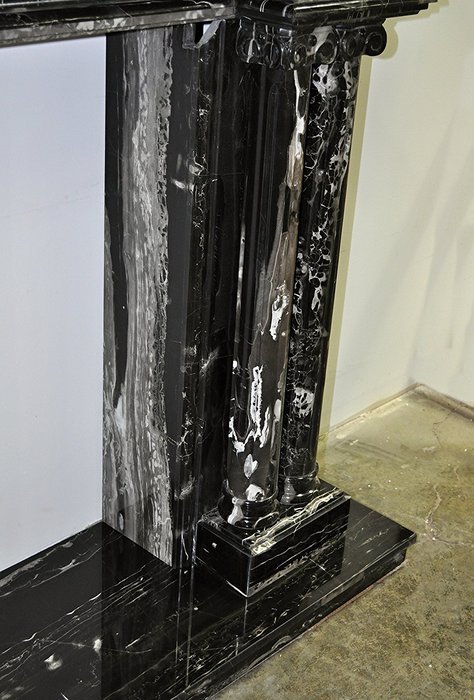 Black and White Polished Marble Fireplace Surround FPS-14