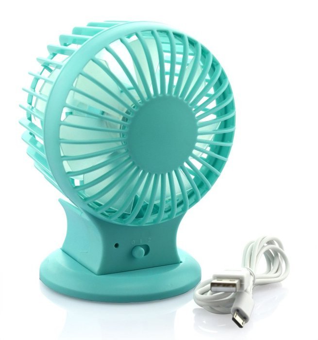Welltop&reg; Upgraded Portable Rechargeable Electric Personal Fans USB Powered 2-modes Speed Adjustable Double Blades... N11