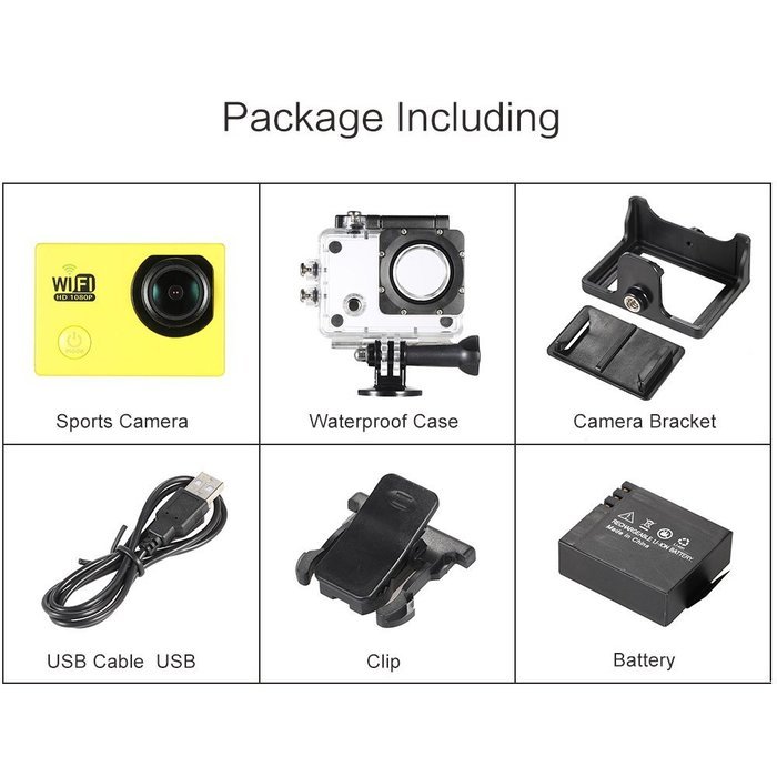 Andoer&reg; Wifi Action Sports Camera DV Cam Full HD 2.0" LCD 12MP 1080P 30FPS 140 Degree Wide Lens Waterproof for... N3