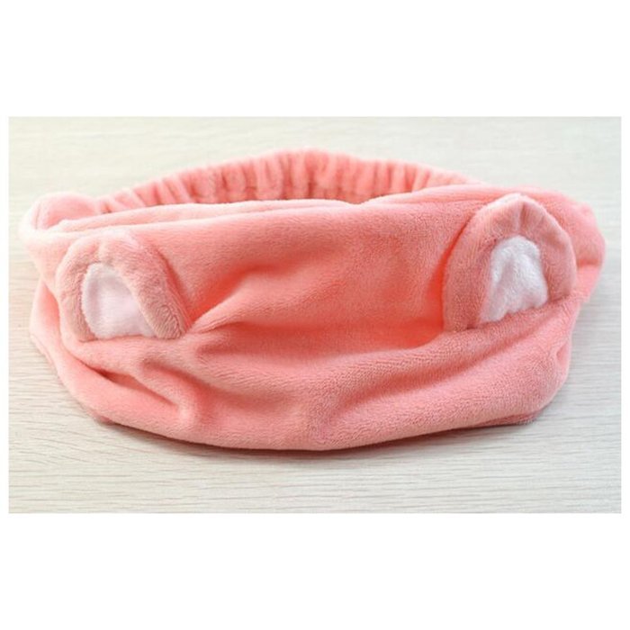 Yaheeda 3pcs Women Hair Band,Cat Ears Design Makeup Cosmetic Shower Sports Hairlace Elastic Headband,Pink N5