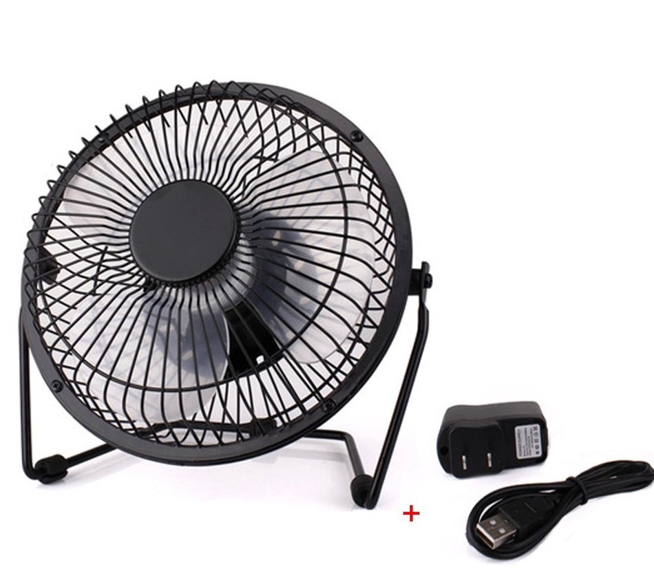 YYGIFT&reg; Quiet Operation Mini USB Table Desk Personal Fan with Built-in Rechargeable Battery - Black N3