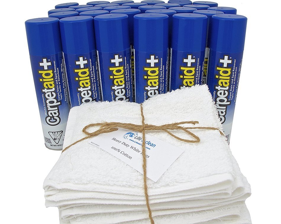 10 Oz. CarpetAid + (10 Cans) with 3 Heavy Duty White Rags