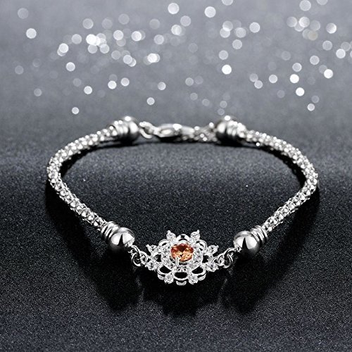 New 925 Sterling Silver Plated Women Sunflower Crystal Bracelet Bangle Jewelry N6