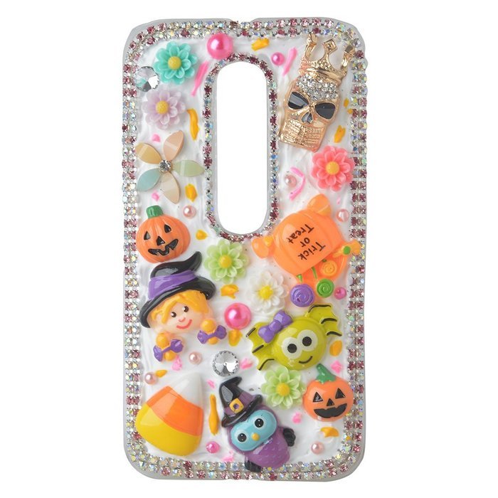 Spritech(TM) 3D Handmade Crystal Phone Case for Motorola Moto G3/Moto G (3rd Gen),Helloween Style Monster Pumpkin... N7