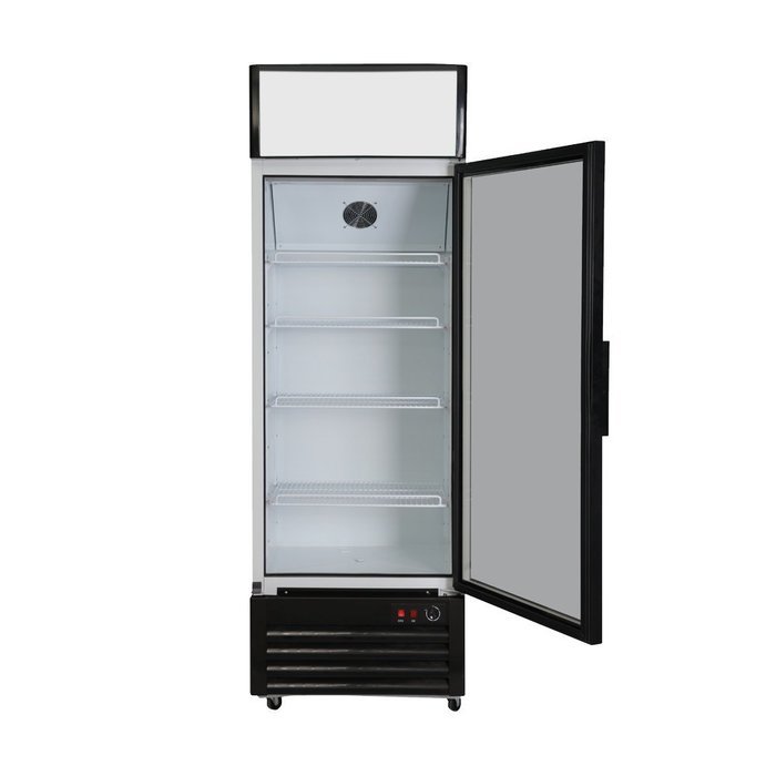 308L Glass Display Pull Door Fan & Direct Cooling Beer Soda Beverages Showcase Commercial Refrigerator Merchandise... N2