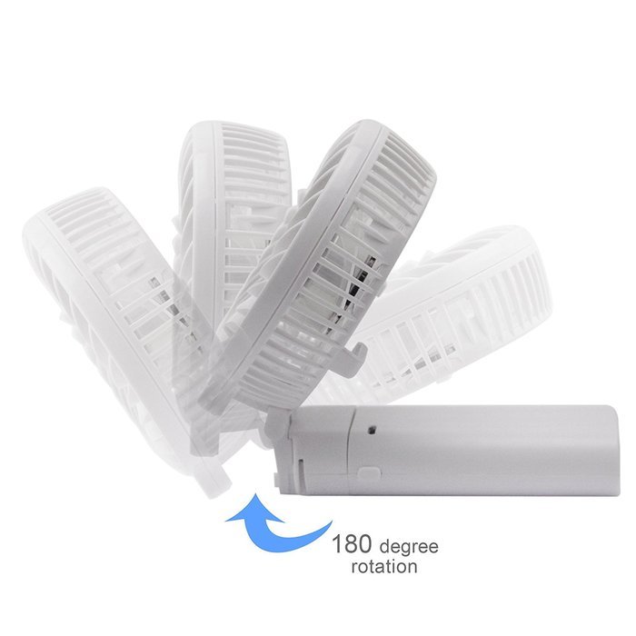 3 Speeds Portable Mini USB Rechargeable Desktop Fan wih 4000mAh Power Bank for Phone (Black) N5