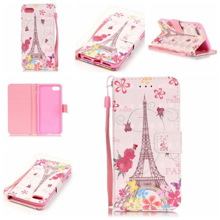 iPhone 7 Case,Yaheeda [3D Colored Drawing] [Flip Fit] Premium PU Leather Card-Slots Cash-Slots & Kickstand [Anti-Scratches... N25
