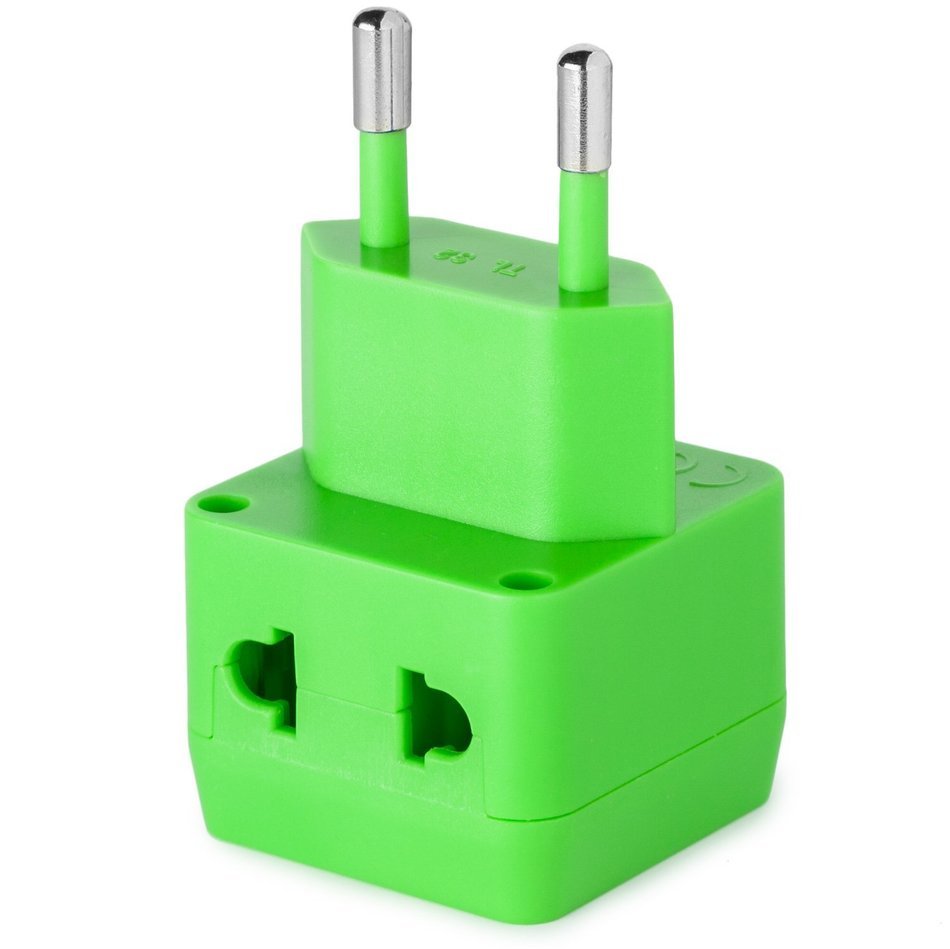 Yubi Power 2 in 1 Universal Travel Adapter with 2 Universal Outlets - Built in Surge Protector - 3 Pack - Black... N16