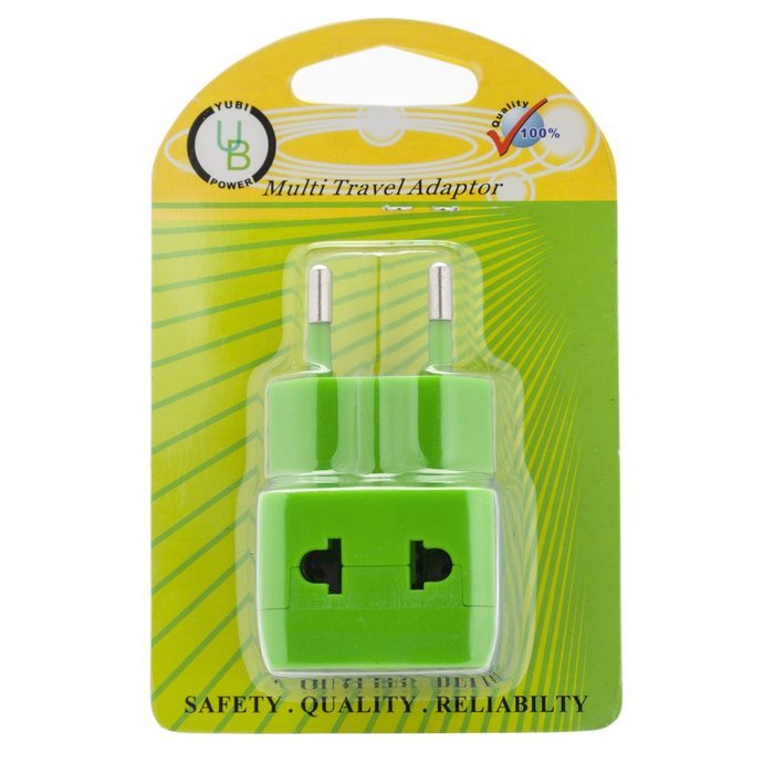 Yubi Power 2 in 1 Universal Travel Adapter with 2 Universal Outlets - Built in Surge Protector - 3 Pack - Black... N17